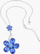 Modenaire Sapphire Crystal Daisy Flower Pendant Necklace