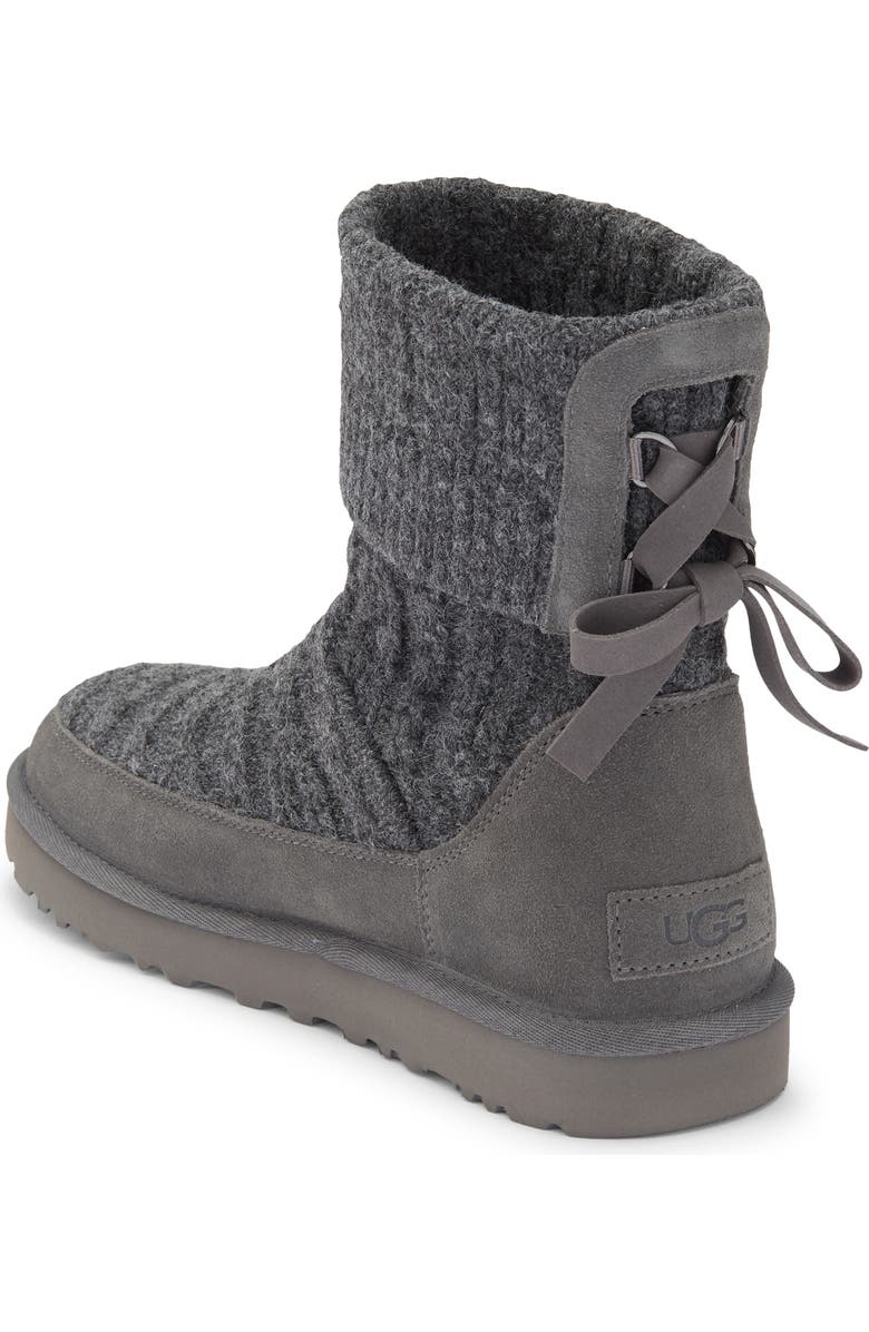 UGG<sup>®</sup> Classic Mini Cable Knit Bootie, Alternate, color, Moon Gray