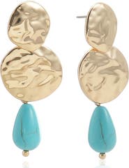 Ettika Hammered Stone Drop Earrings