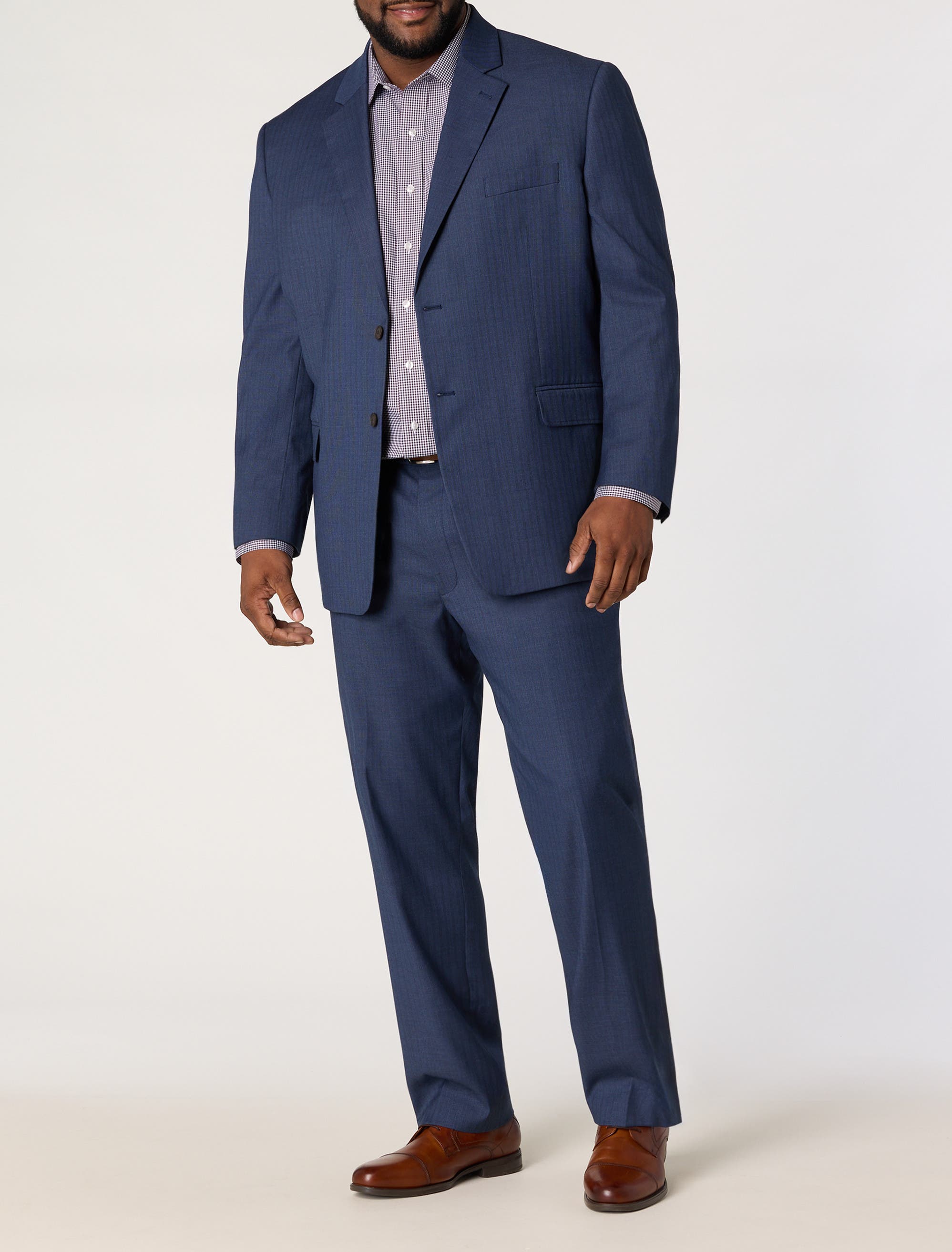 Oak Hill by DXL Big & Tall Jacket Relaxer Herringbone Pinstripe Suit ...