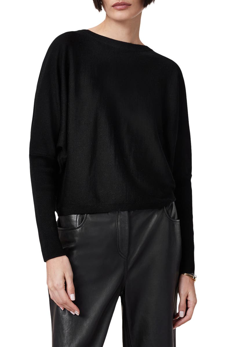 AllSaints Julieana Reversible Dolman Sleeve Crop Sweater, Main, color, 