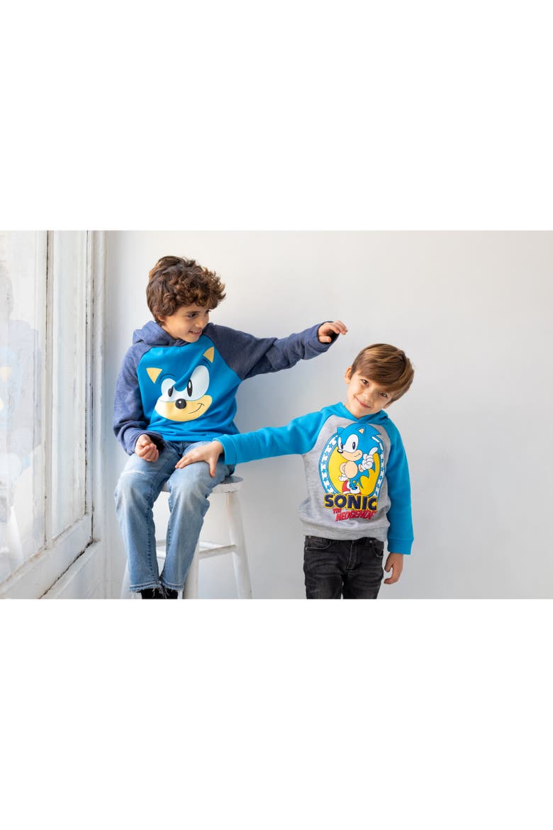 Sonic the Hedgehog Fleece Pullover Hoodie, Alternate, color, Sonic Blue Navy