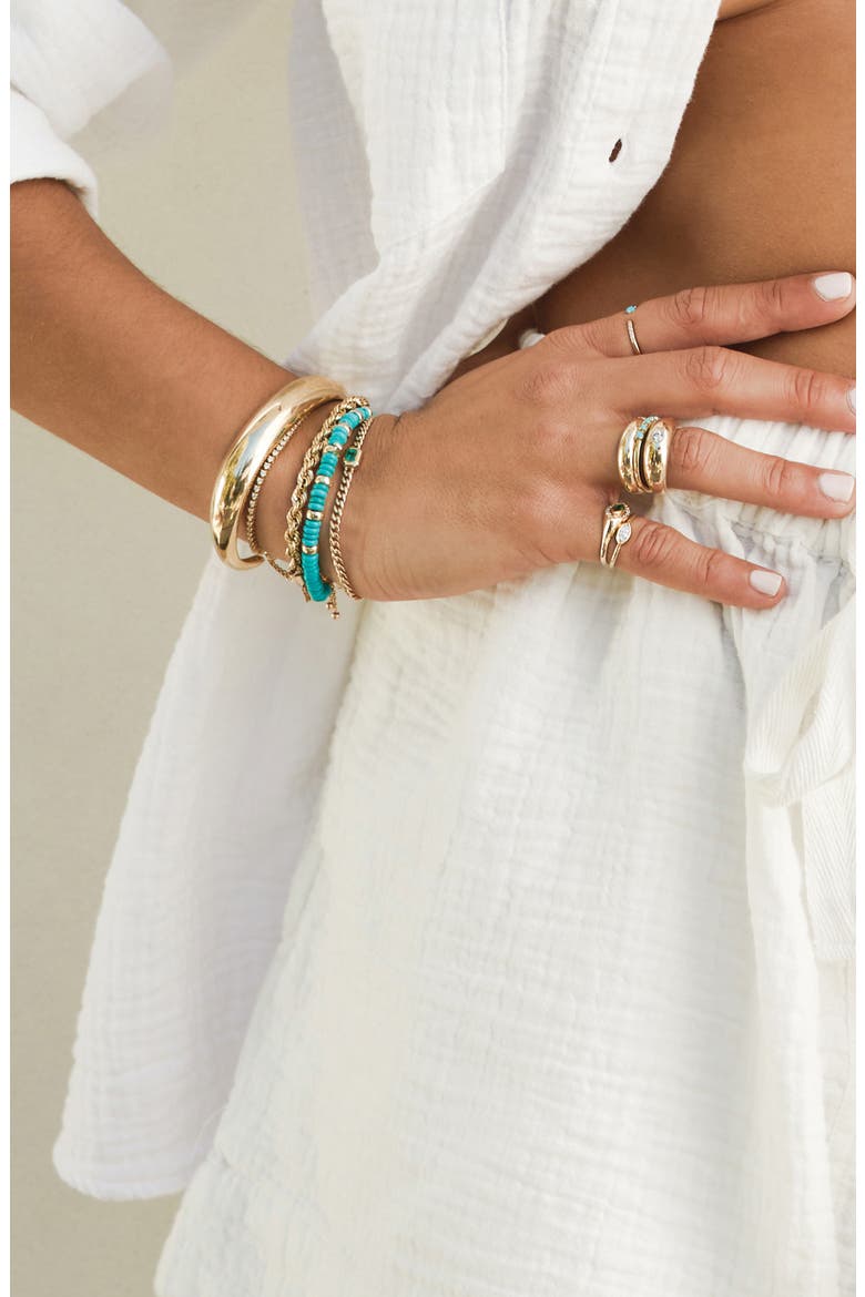 Small Curb Chain Emerald Bracelet, Alternate, color, 14K YELLOW GOLD