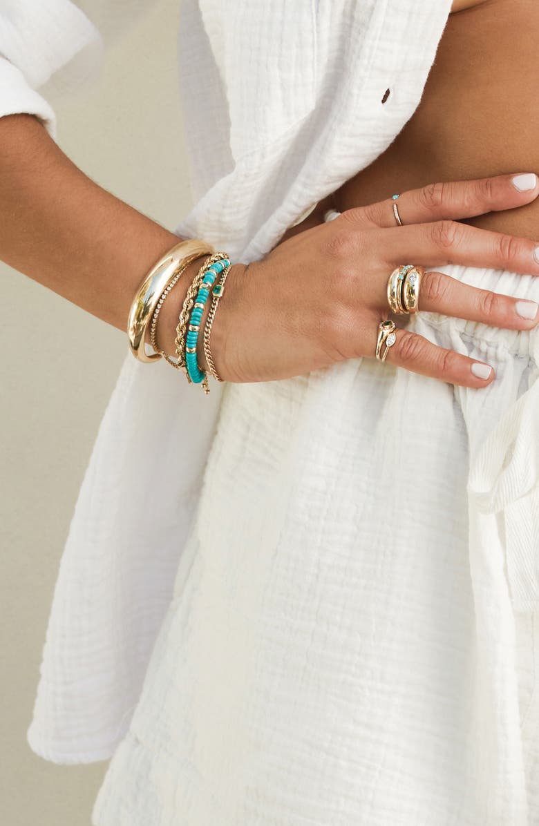 Zoë Chicco Small Curb Chain Emerald Bracelet, Alternate, color, 14K Yellow Gold