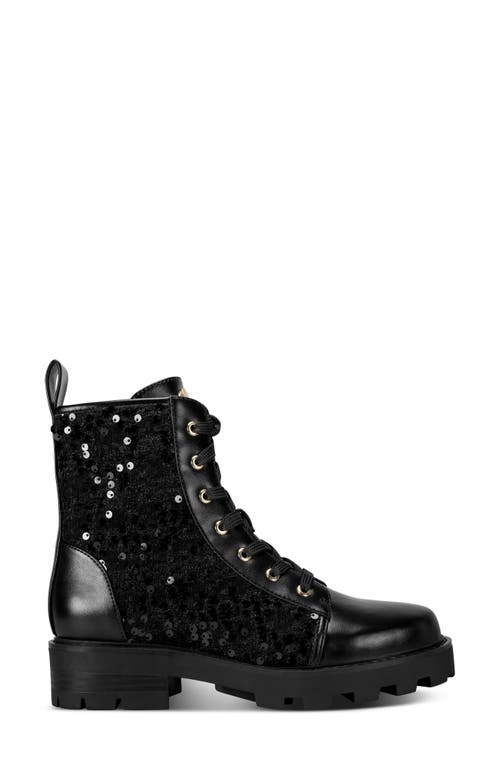 Karl Lagerfeld Paris Marlee Combat Boot In Black