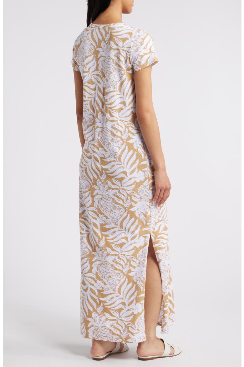Etta Print Maxi Dress, Alternate, color, RATTAN