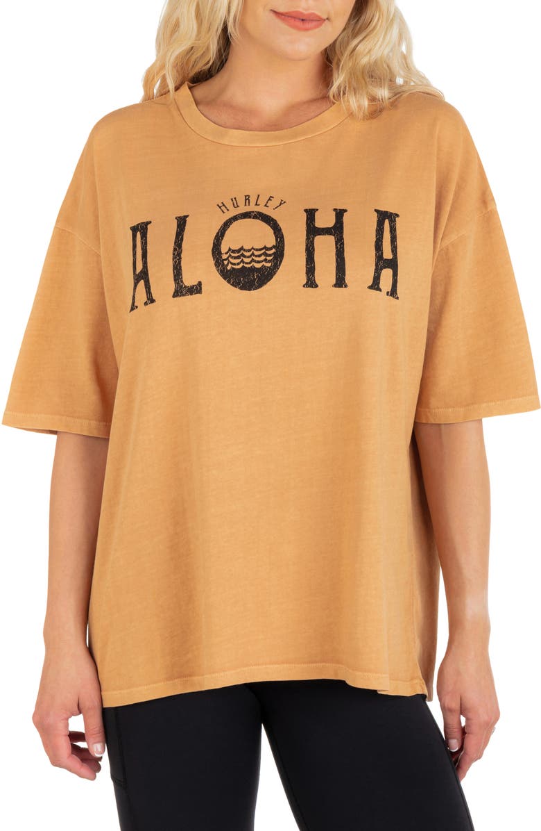 Hurley Aloha Boyfriend Graphic Tee, Main, color, 