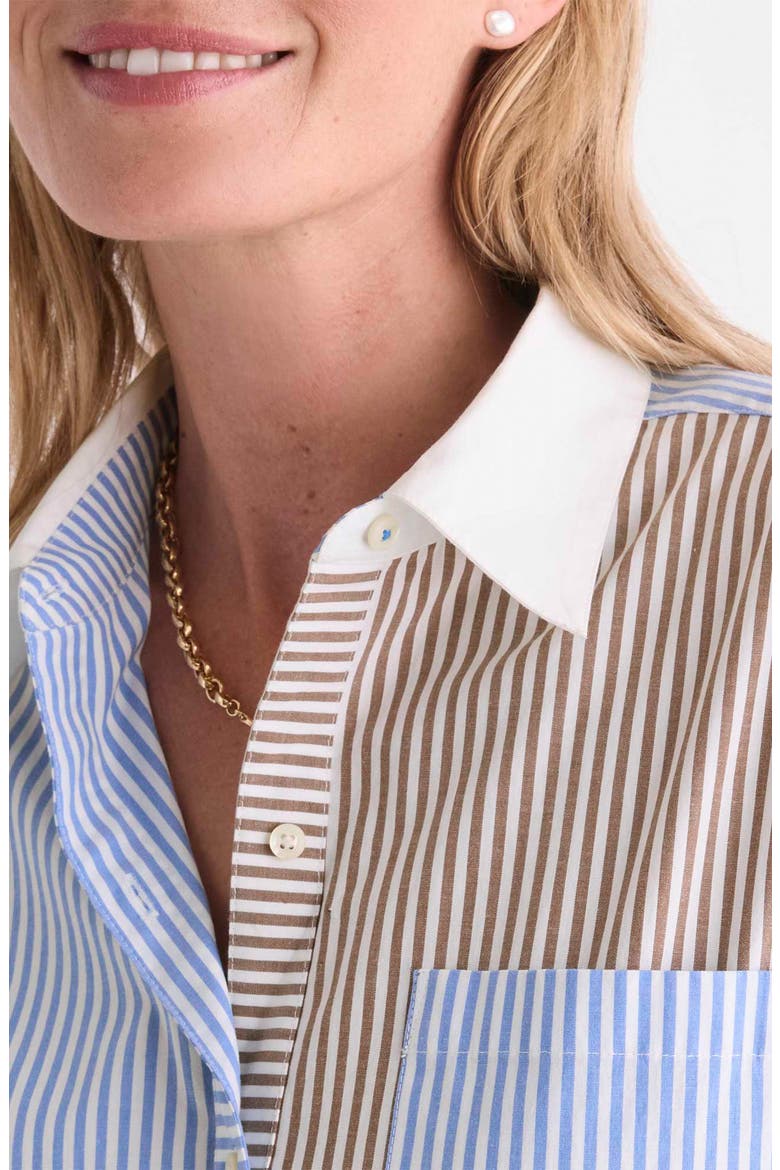 Birdie Stretch Cotton Button-Up Shirt, Alternate, color, MULTI COLOR STRIPE