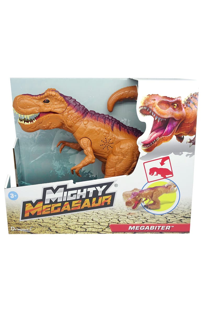 Mighty Megasaur Megabiter Orange Trex W/ Lights & Sounds, Main, color, Brown
