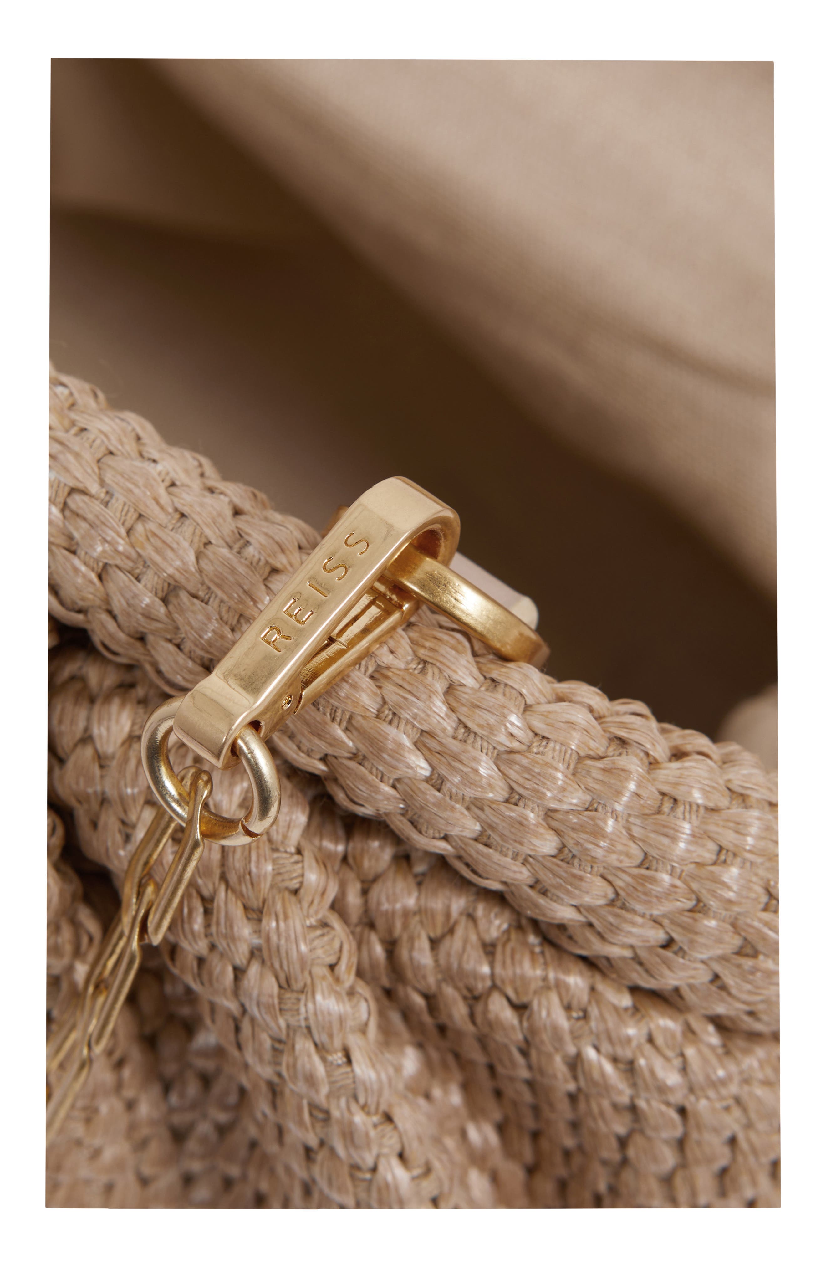 Reiss Gia Woven Clutch, Alternate, color, Natural