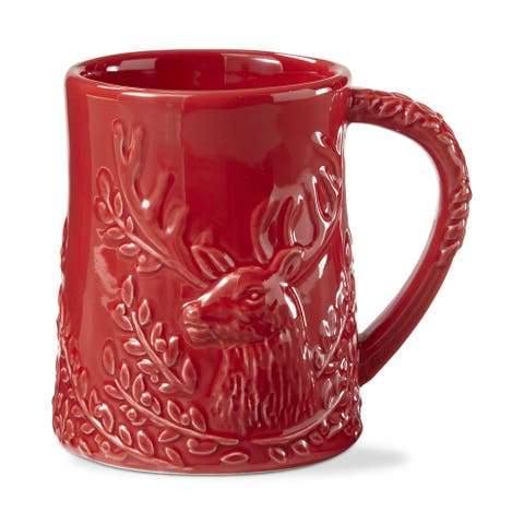 Holiday Stag Red Ceramic Mug Dishwasher Safe Christmas