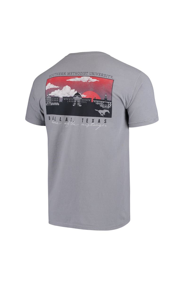 IMAGE ONE SMU Mustangs Comfort Colors Campus Scenery T-Shirt - Gray, Alternate, color, 