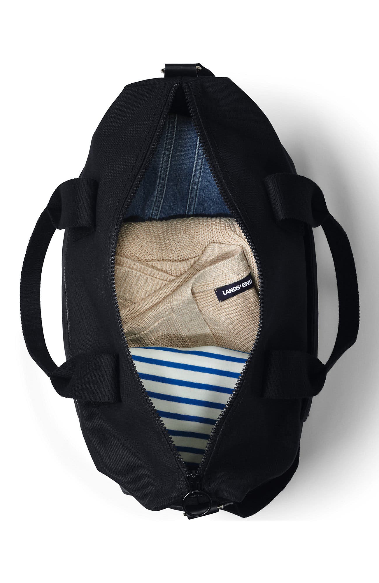 Lands' End Canvas Weekender Duffle Bag, Alternate, color, Black