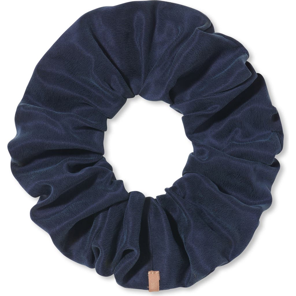 Shop Lunya Washable Silk Classic Scrunchie In Deep Blue