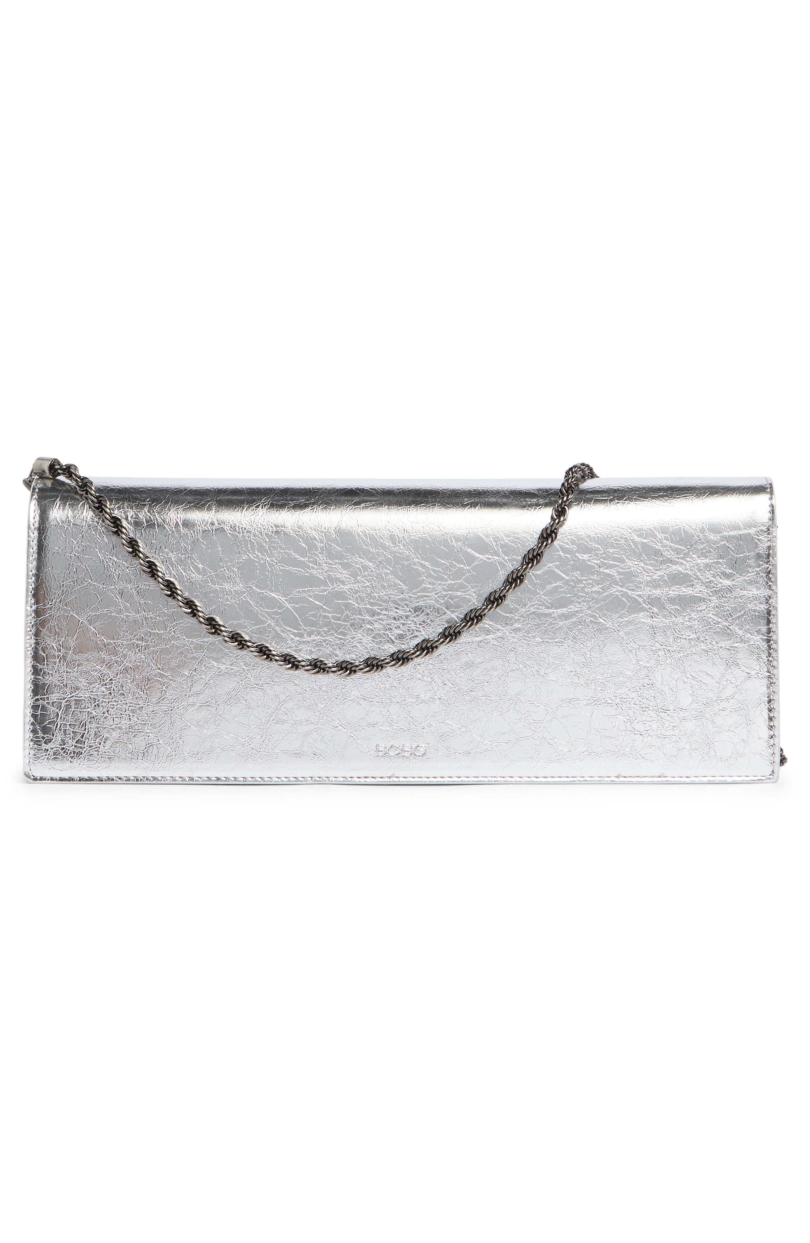 BCBG East/West Clutch, Alternate, color, Silver