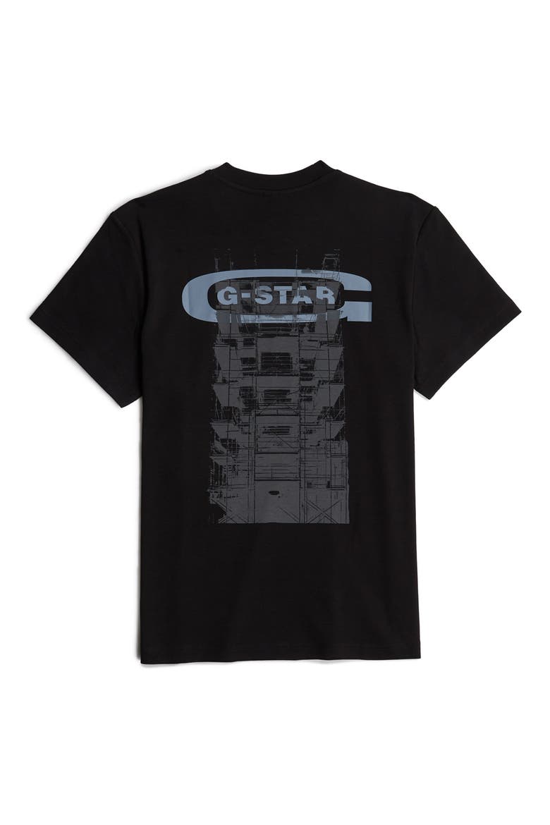 Scaffolding Back Organic Cotton Graphic T-Shirt, Alternate, color, DARK BLACK