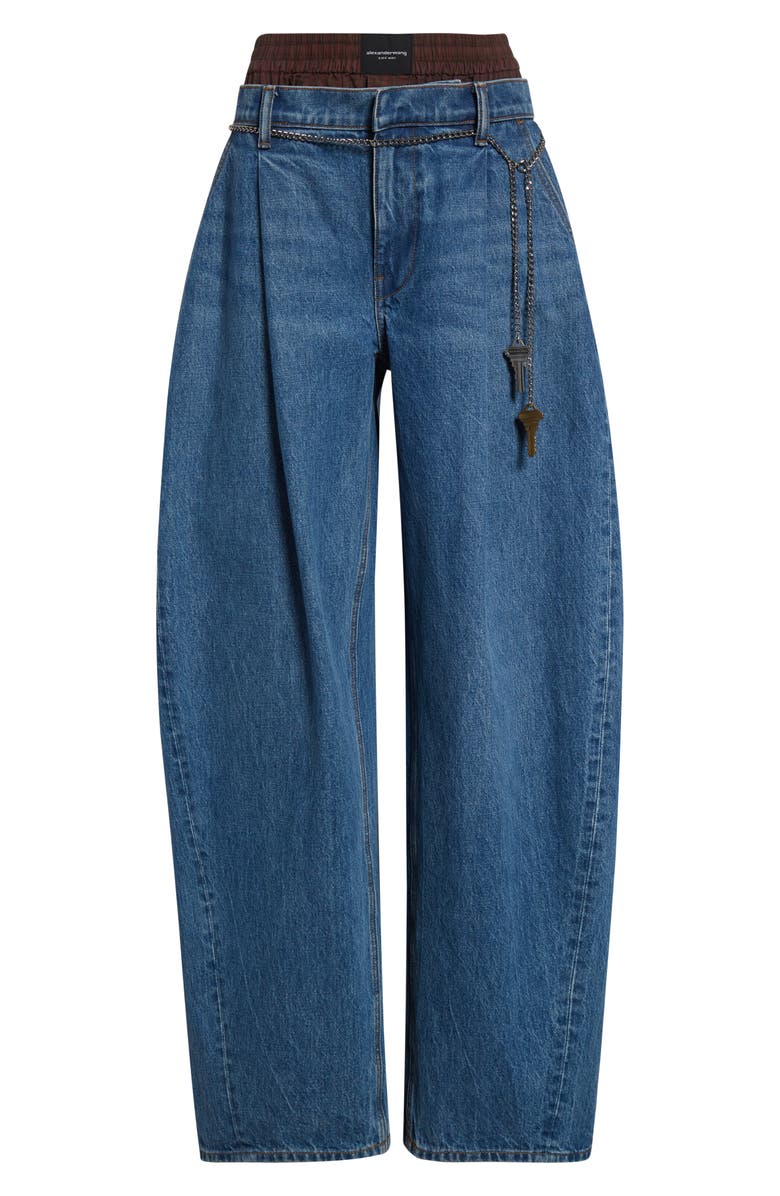 Alexander Wang Pre-Style Brief Waistband Denim Balloon Leg Jeans, Alternate, color,