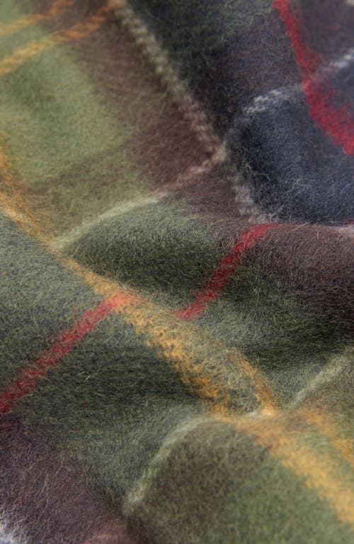 Barbour Galston Tartan Plaid Wool Scarf In Green