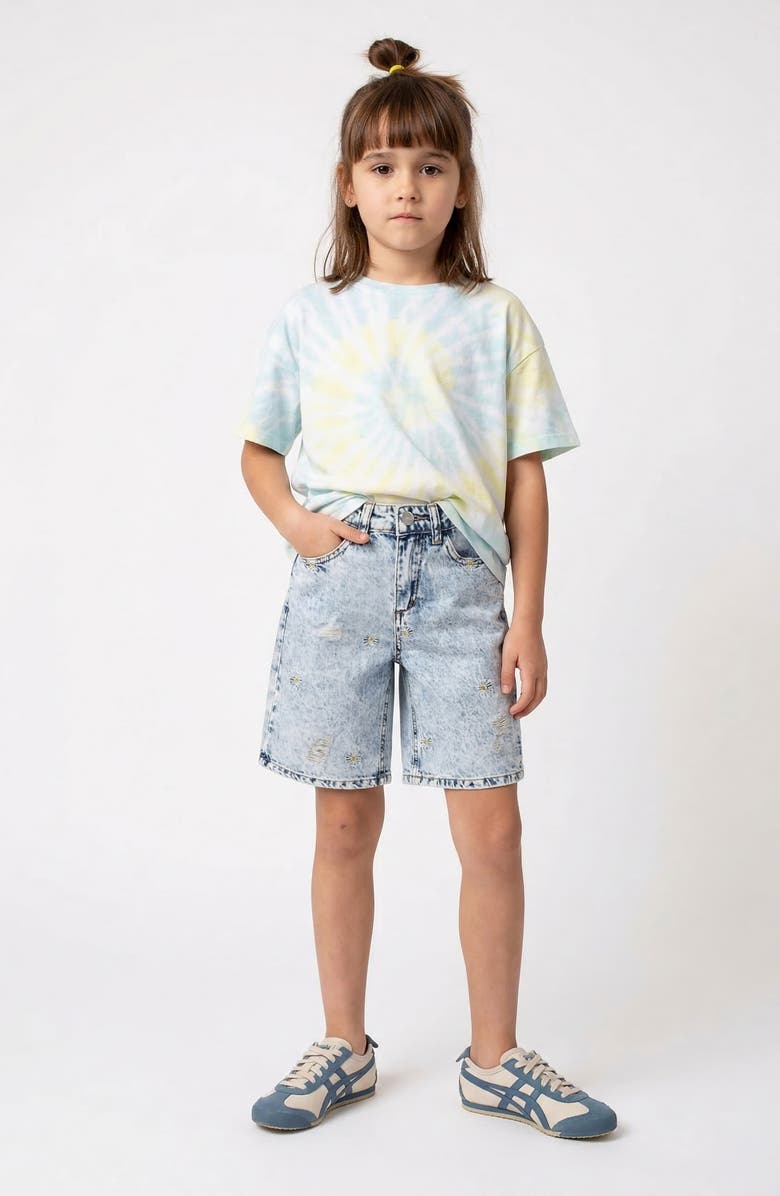Joe's Jeans Kids' Jessie Loose Fit Embroidered Bermuda Shorts, Alternate, color, Bleach