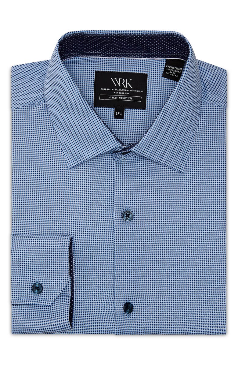 W.R.K Trim Fit Performance Stretch Houndstooth Dress Shirt, Alternate, color, 