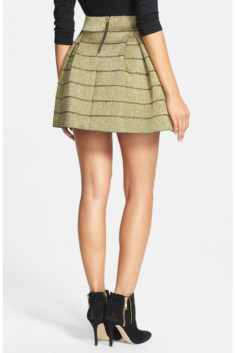 Metallic Pleated Skirt, Alternate, color, METALLIC GOLD