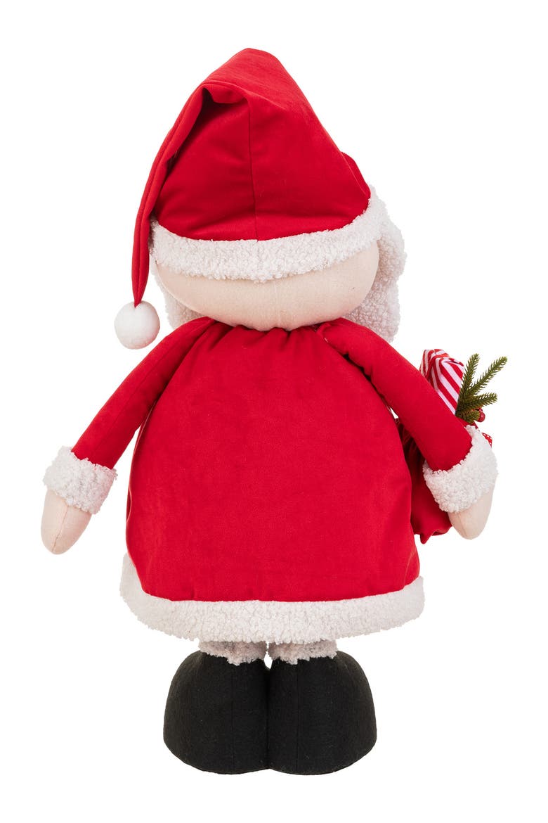 Telescoped Fabric Christmas Snowman Santa Standing Decor, Alternate, color, Red