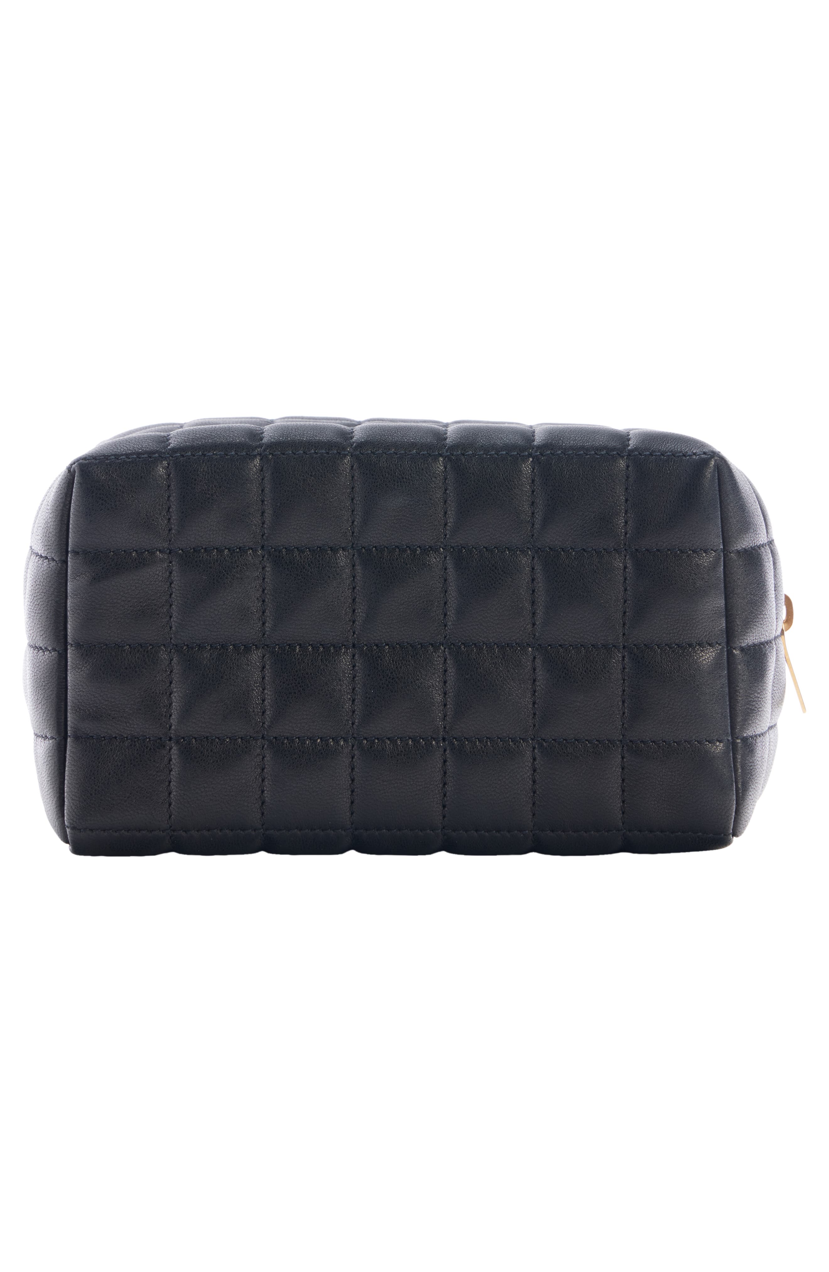 Saint Laurent Small Cassandre Quilted Leather Cosmetic Pouch, Alternate, color, 