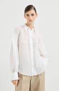 Brunello Cucinelli Striped organza shirt