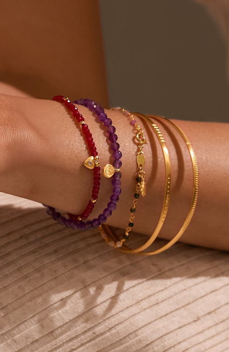 Satya Jewelry Healing Heart Red Onyx Heart Bracelet, Alternate, color, Red