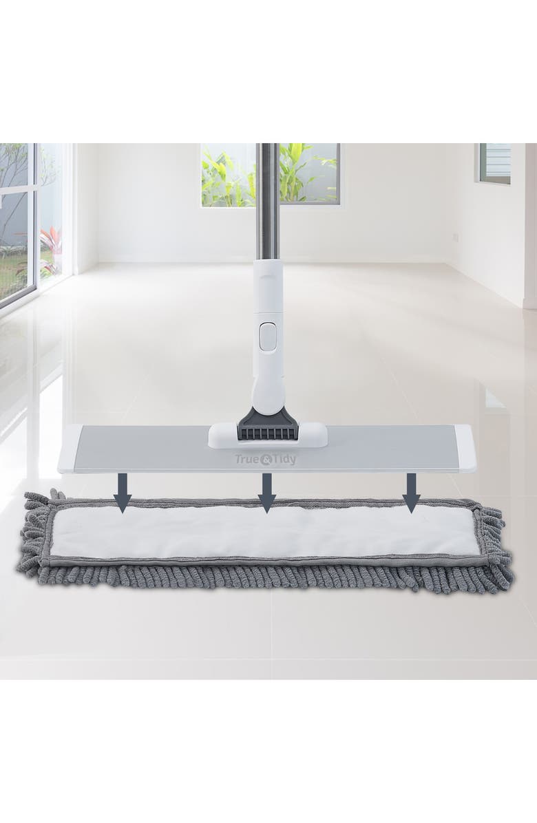TRUE AND TIDY Heavy Duty Wet & Dry Sweeper Mop, Alternate, color, Silver/ Gray