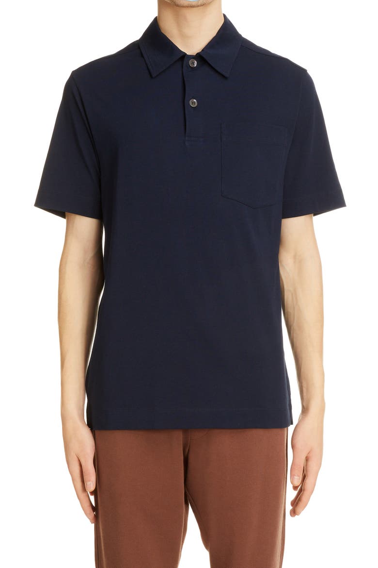 Helder Short Sleeve Jersey Polo, Main, color, NAVY