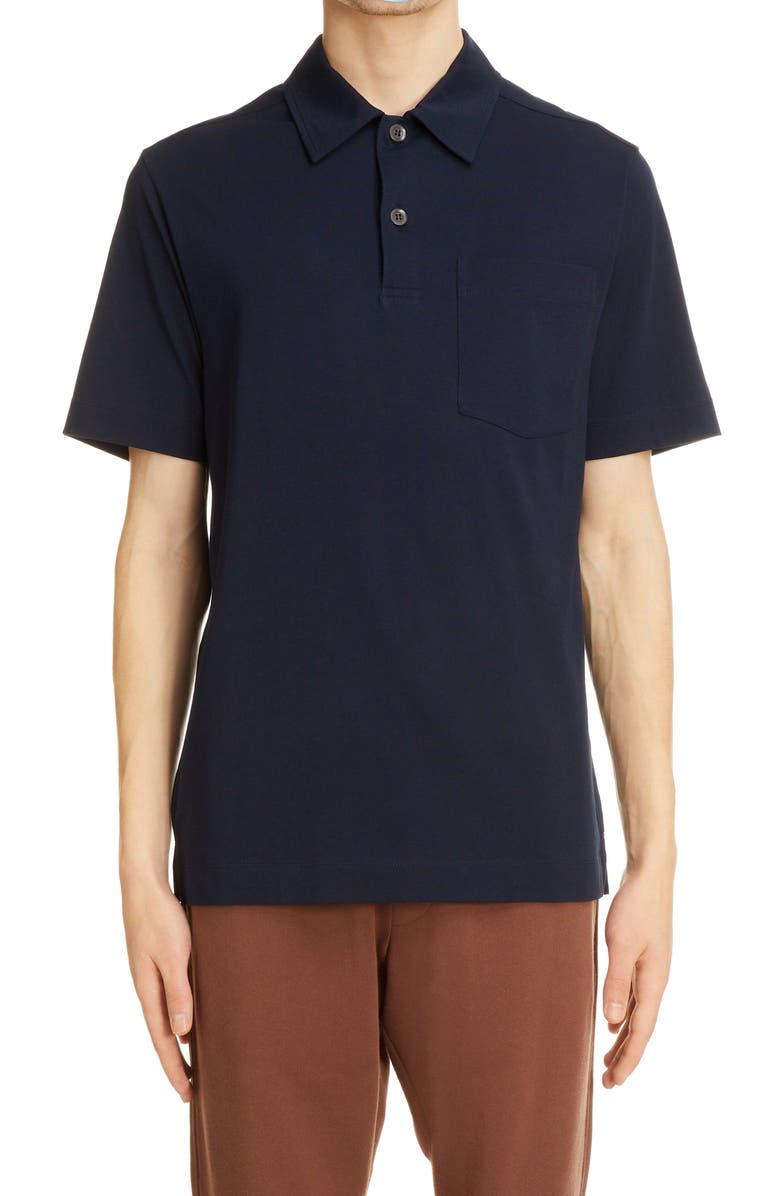 Dries Van Noten Helder Short Sleeve Jersey Polo, Main, color,