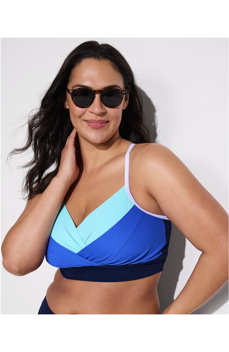 Lands' End Slender Suit Pleated Tankini Top, Alternate, color, 