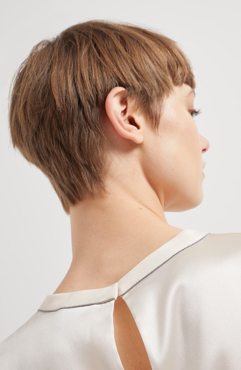 Brunello Cucinelli Satin T-shirt, Alternate, color, 