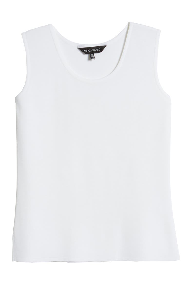 Scoop Neck Sweater Tank, Alternate, color, WHITE