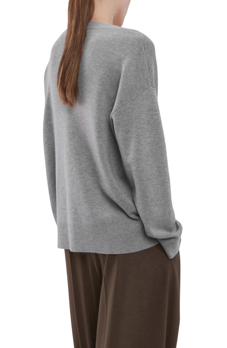 MANGO V-Neck Cardigan, Alternate, color, Medium Heather Grey