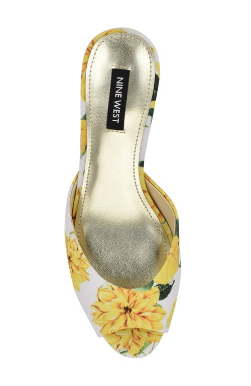 Nine West Luvlie Kitten Heel Slide Sandal In Yellow