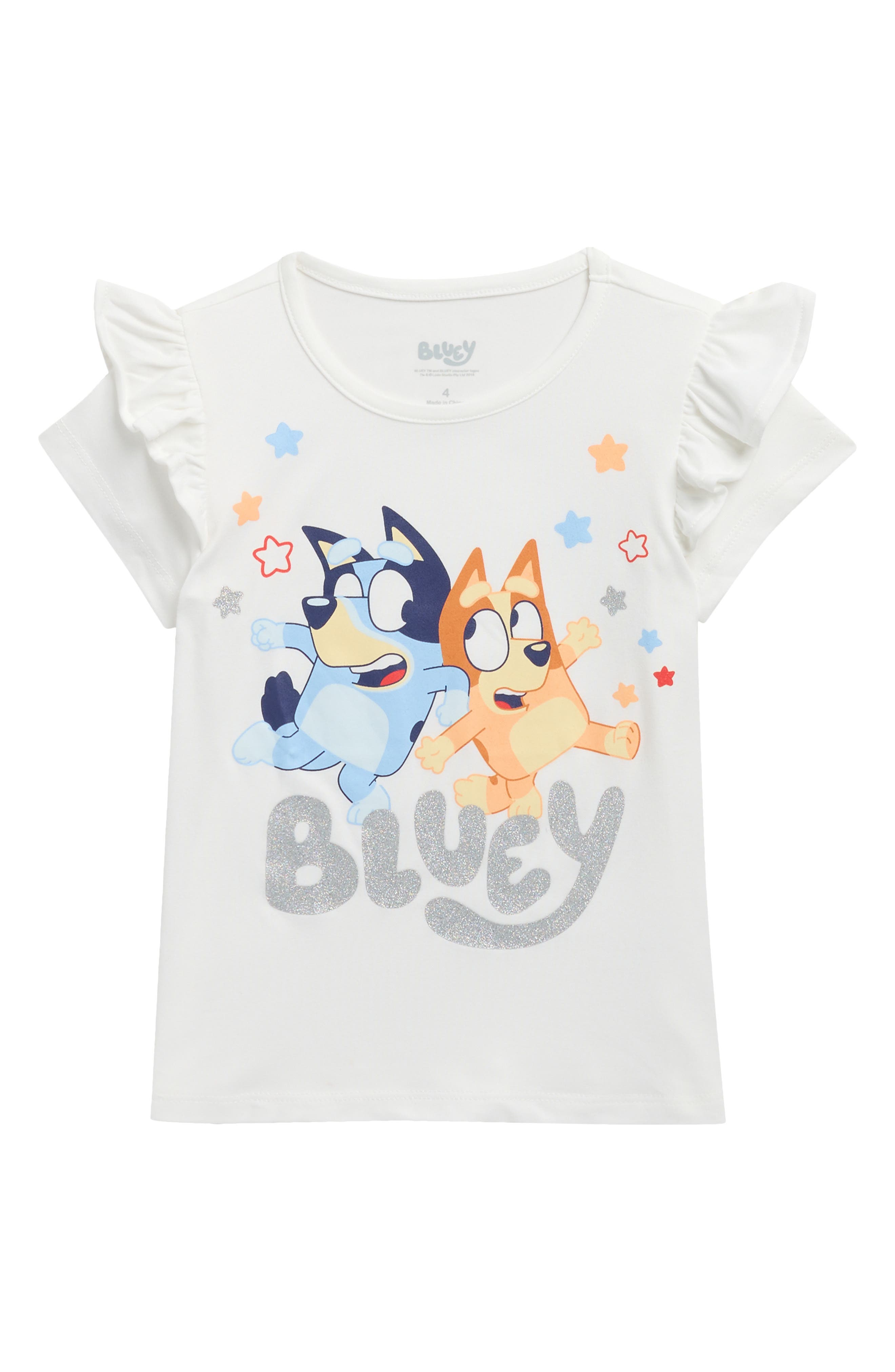 Happy Threads Kids' Bluey Flutter Sleeve Graphic T-Shirt