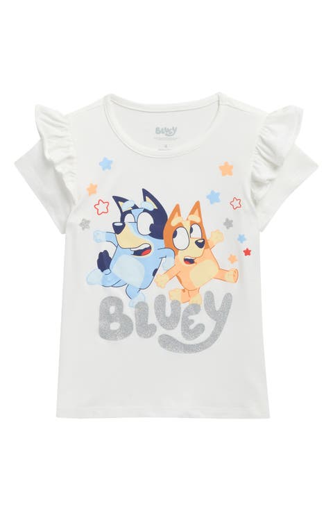 Kids' Bluey Flutter Sleeve Graphic T-Shirt (Toddler & Little Kid)