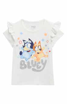 Happy Threads Kids' Bluey Flutter Sleeve Graphic T-Shirt