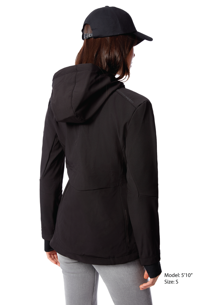 Mackenzie - Women's Fleece Lined Softshell Windbreaker, Alternate, color, BLACK