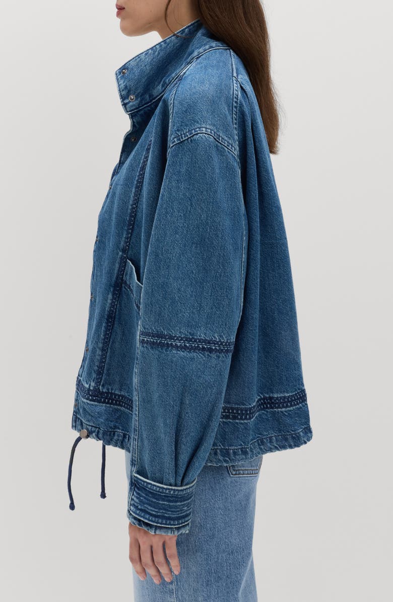 PER UNA BY M&S Denim Bomber Jacket, Alternate, color, Indigo Blue