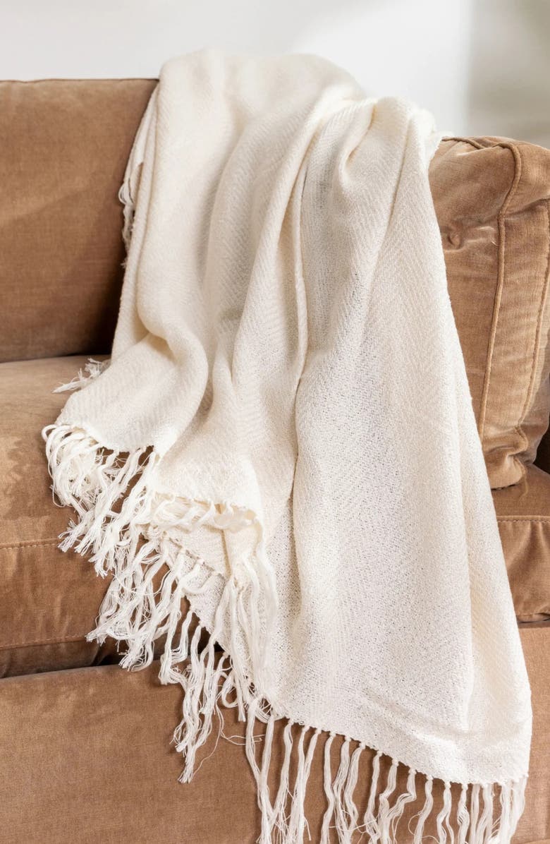 ettitude Luxe Throw Blanket, Alternate, color, Natural