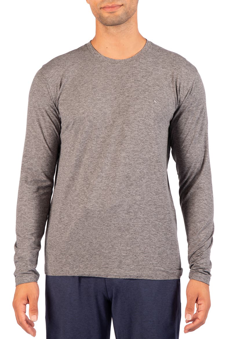 Brushed Melange Long Sleeve T-Shirt, Main, color, DARK GREY