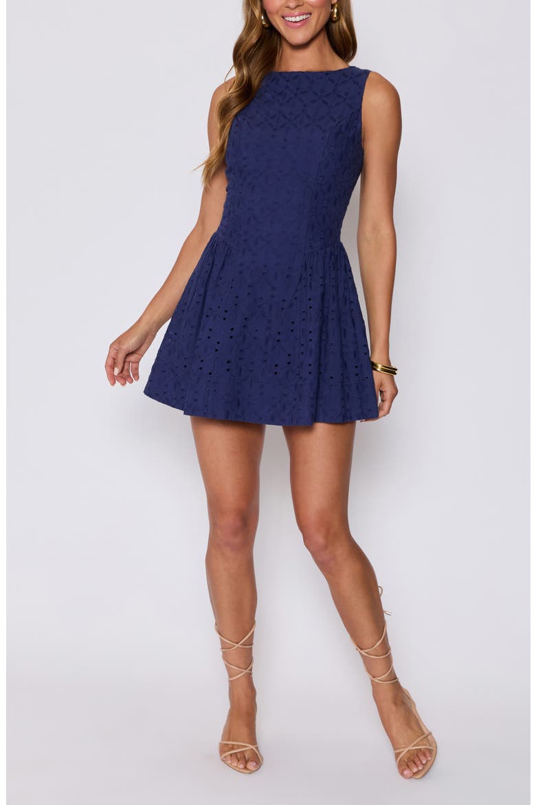 Paige Eyelet Minidress (Nordstrom Exclusive), Alternate, color, NAVY