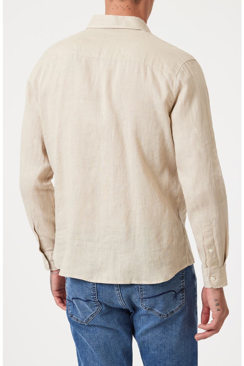 Long Sleeve Linen Button-Up Shirt, Alternate, color, FEATHER GRAY