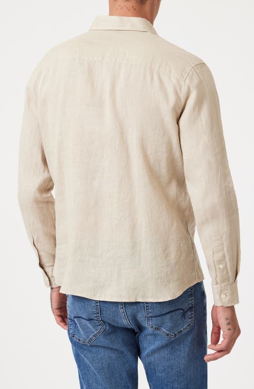 Mavi Jeans Long Sleeve Linen Button-up Shirt In Brown