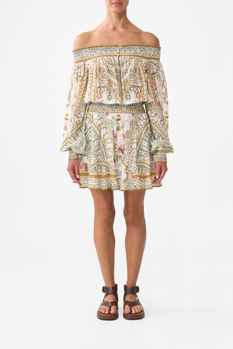 Off Shoulder Short Dress Ottoman Dynasty, Main, color, Ottoman Dynasty