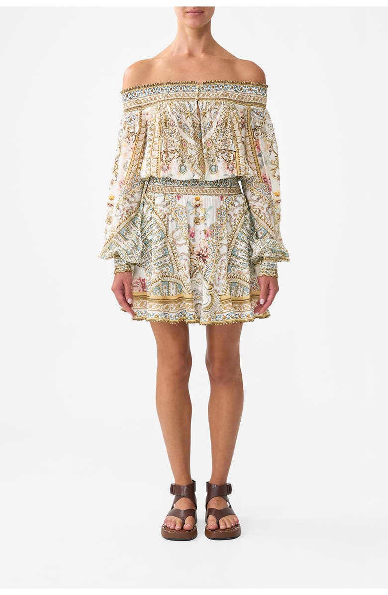 Camilla Off Shoulder Short Dress Ottoman Dynasty, Main, color, Ottoman Dynasty