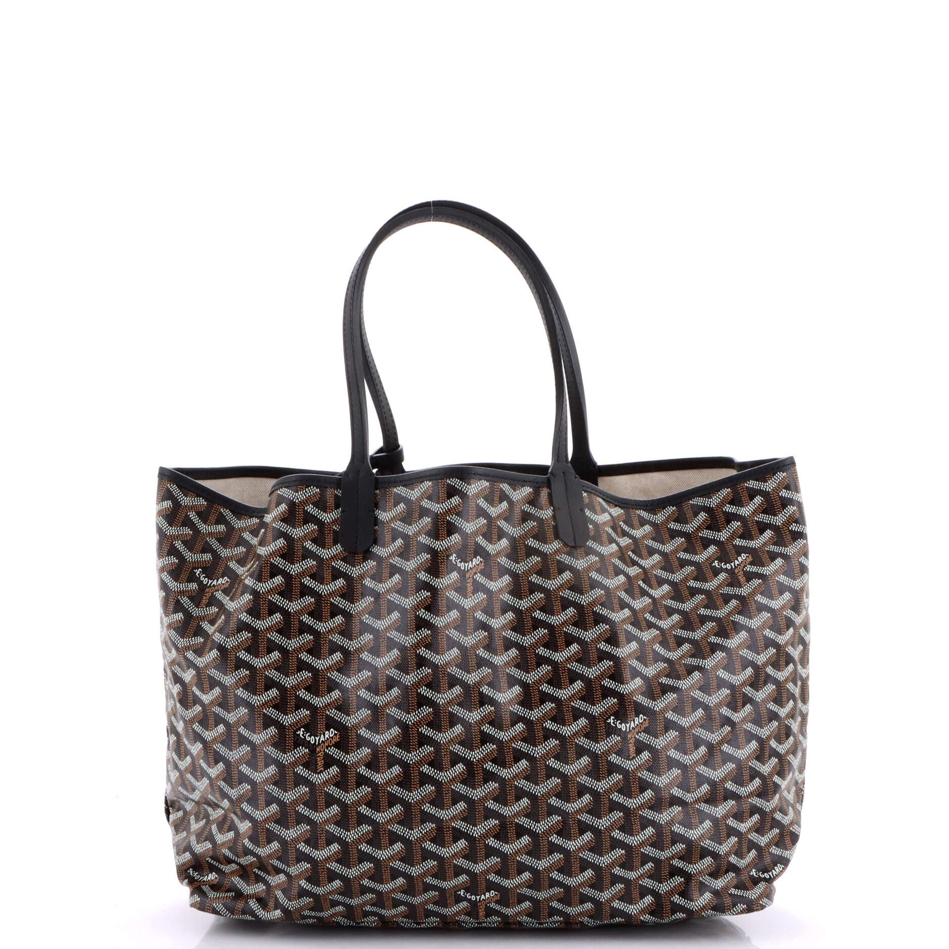 Pre-Owned Goyard Saint Louis Tote Coated Canvas PM, Main, color, Black